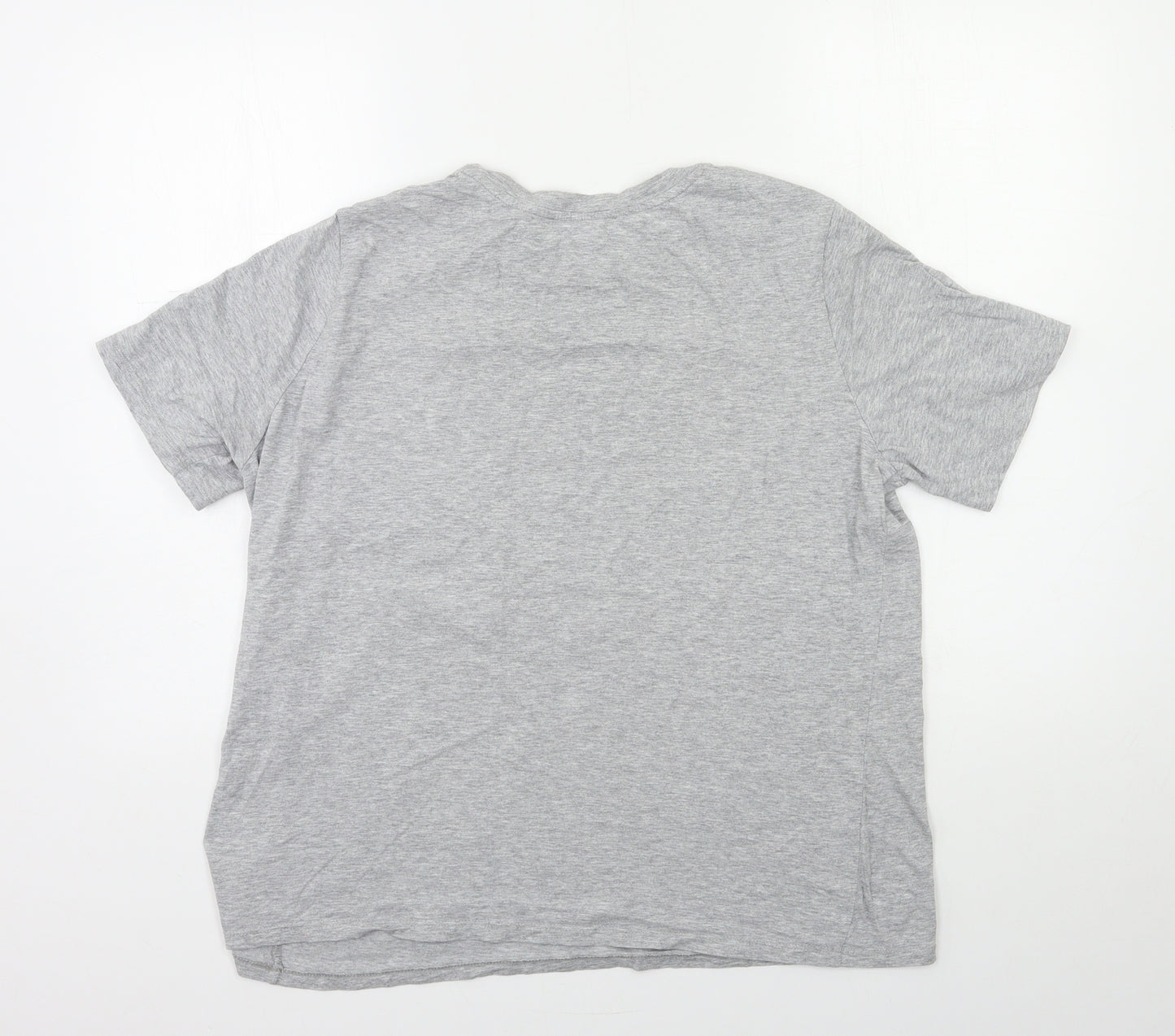 Marks and Spencer Womens Grey Striped  Basic T-Shirt Size 16