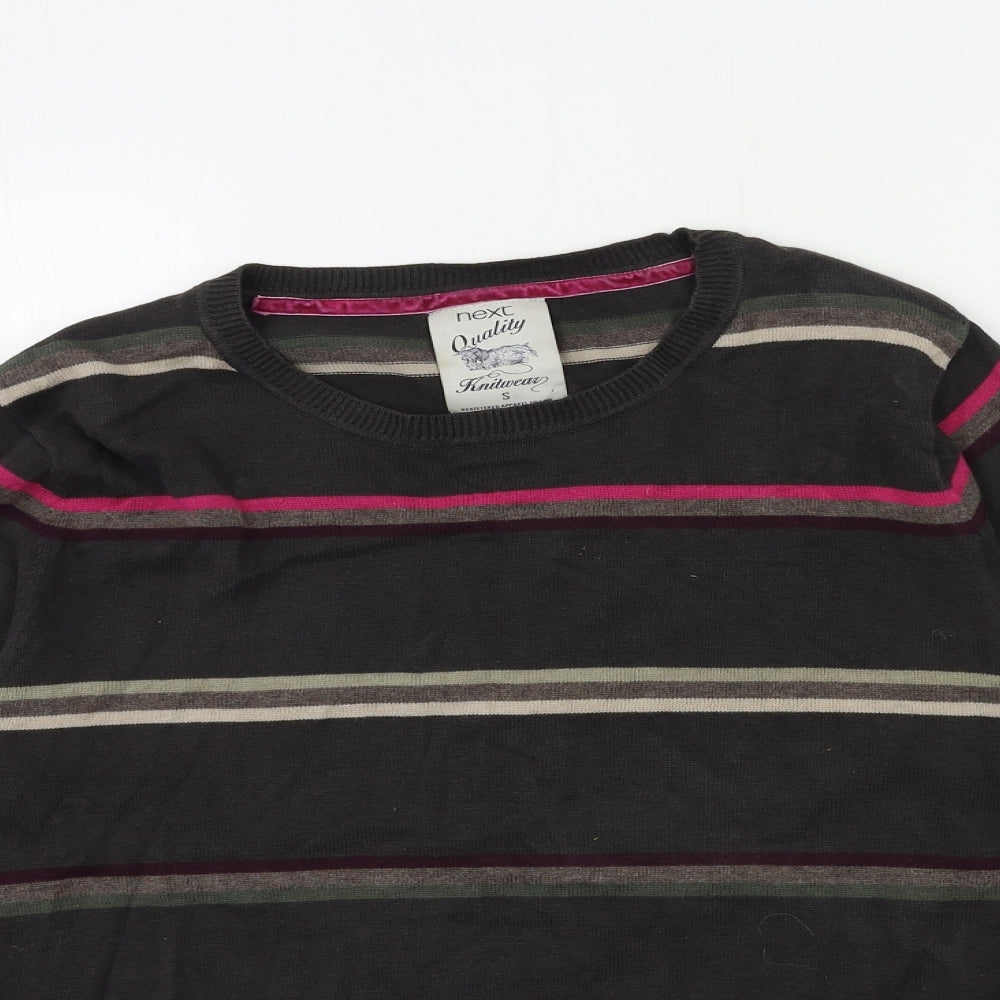 NEXT Mens Green Striped Knit Pullover Jumper Size S