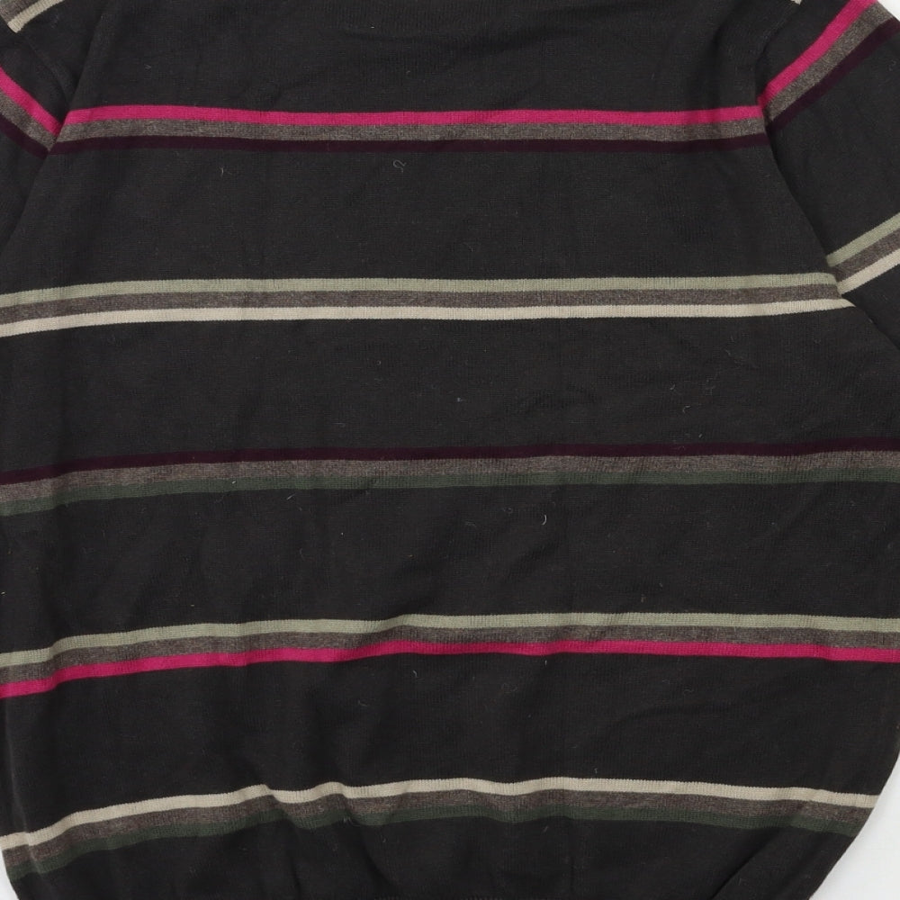 NEXT Mens Green Striped Knit Pullover Jumper Size S