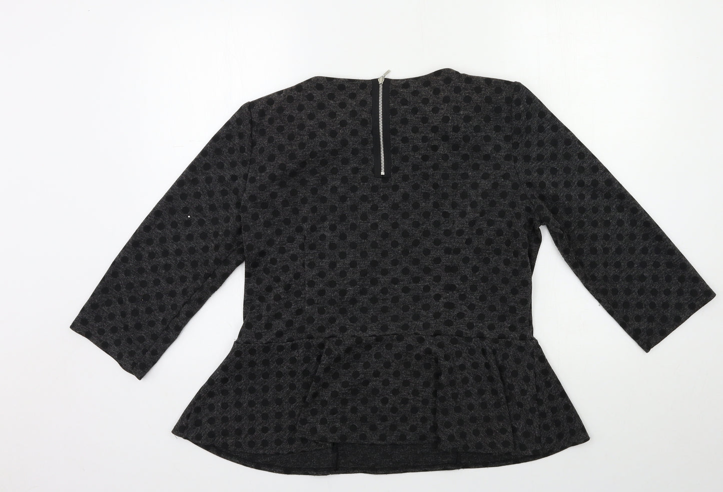 Roman Womens Grey Polka Dot  Basic T-Shirt Size 18