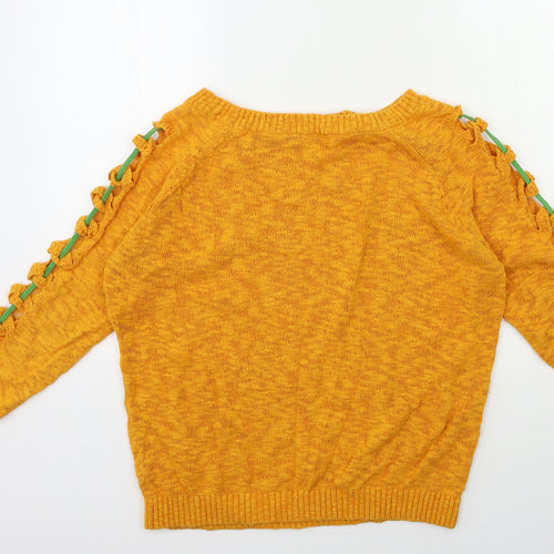 Joinus Womens Orange  Knit Pullover Jumper Size S