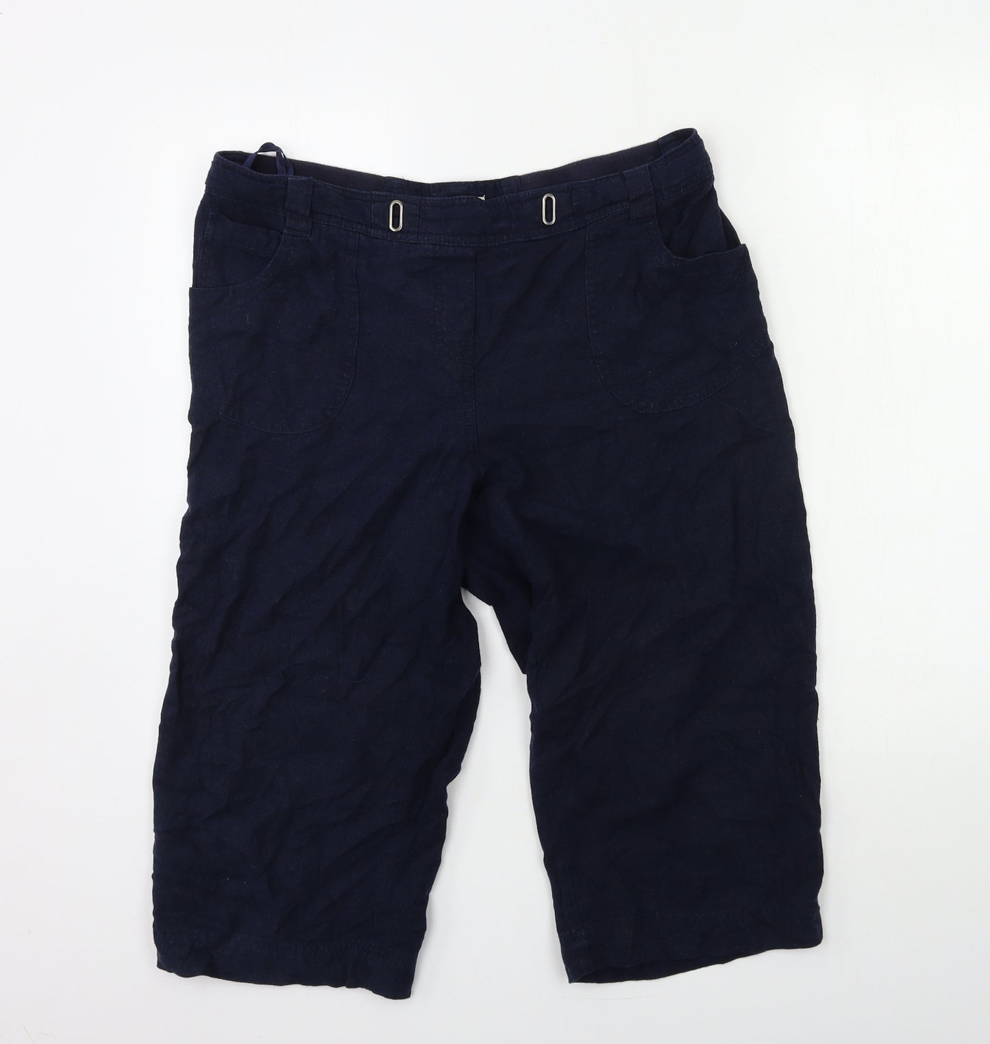 BHS Womens Blue   Cropped Trousers Size 14 L20 in