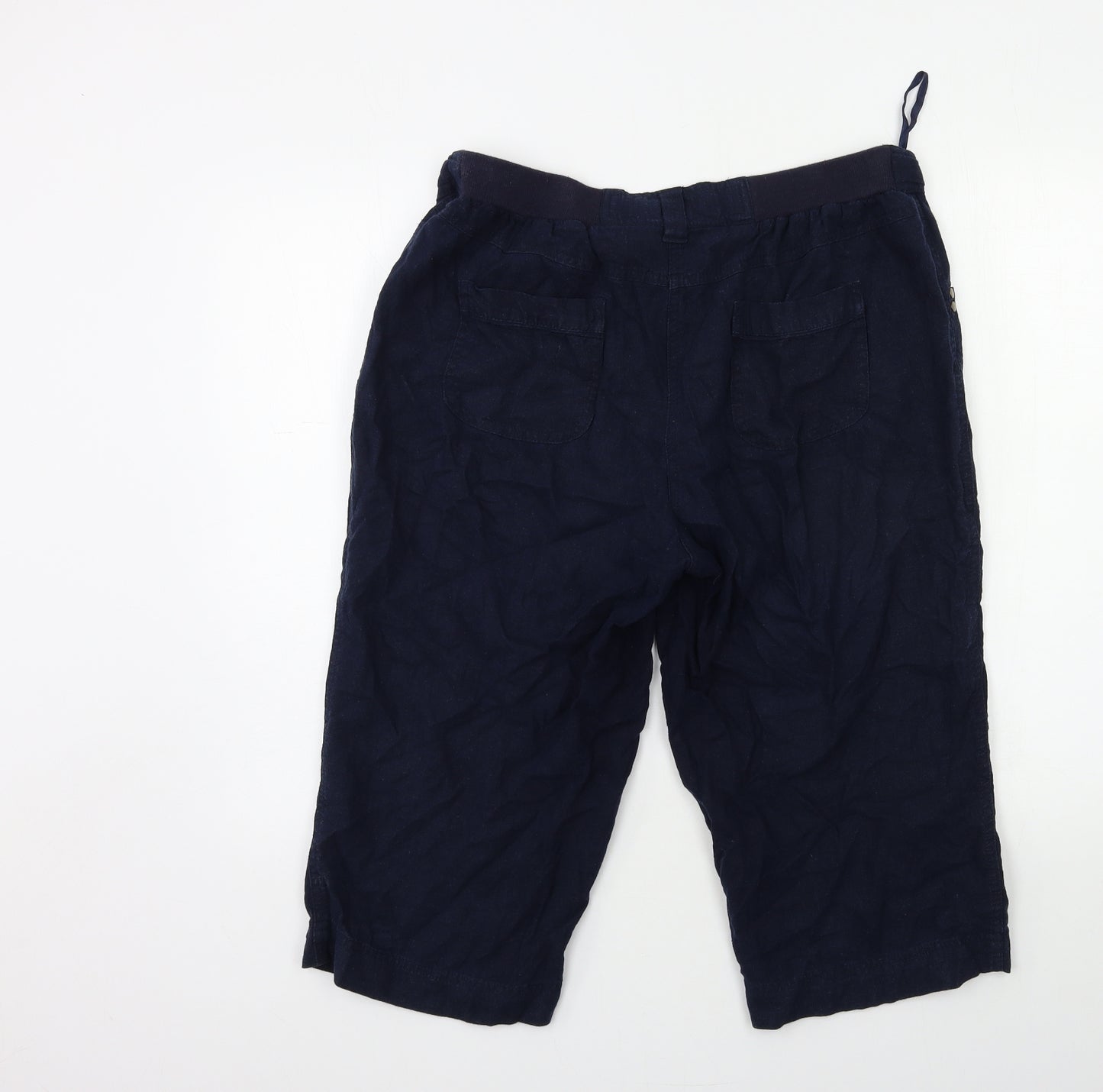 BHS Womens Blue   Cropped Trousers Size 14 L20 in