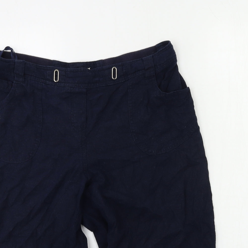 BHS Womens Blue   Cropped Trousers Size 14 L20 in