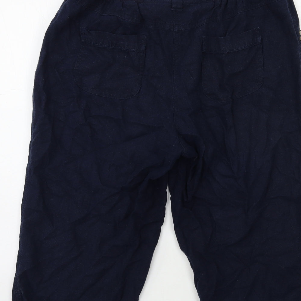 BHS Womens Blue   Cropped Trousers Size 14 L20 in
