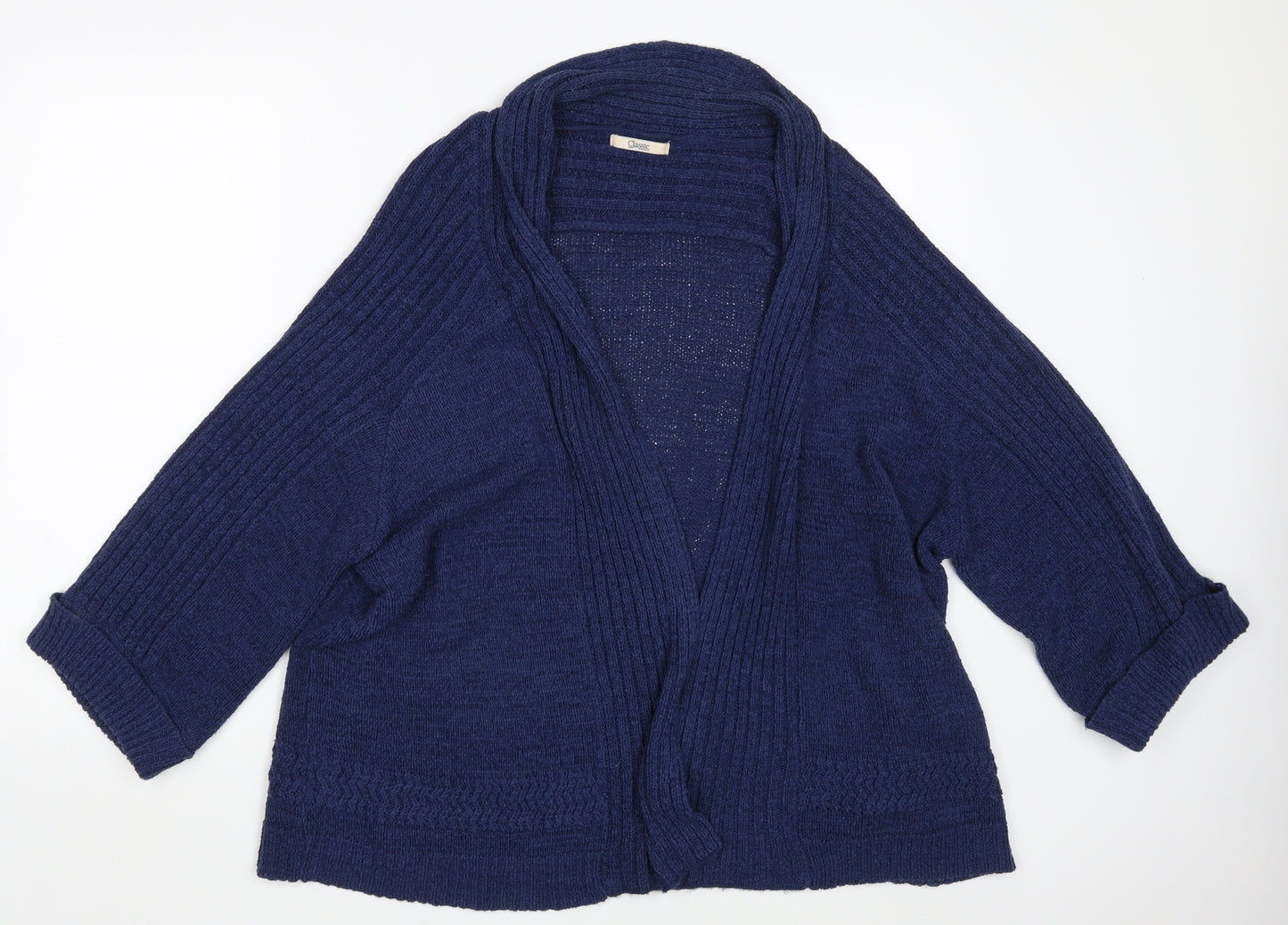 M&S Womens Blue   Cardigan Jumper Size 24