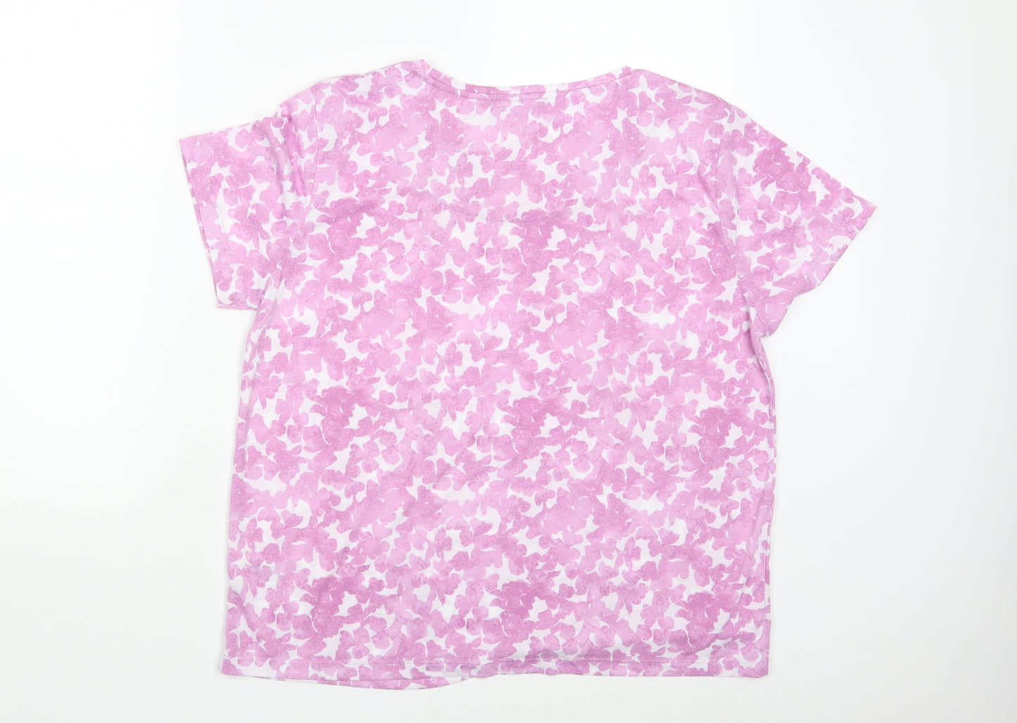 M&S Womens Pink Colourblock  Basic T-Shirt Size 16
