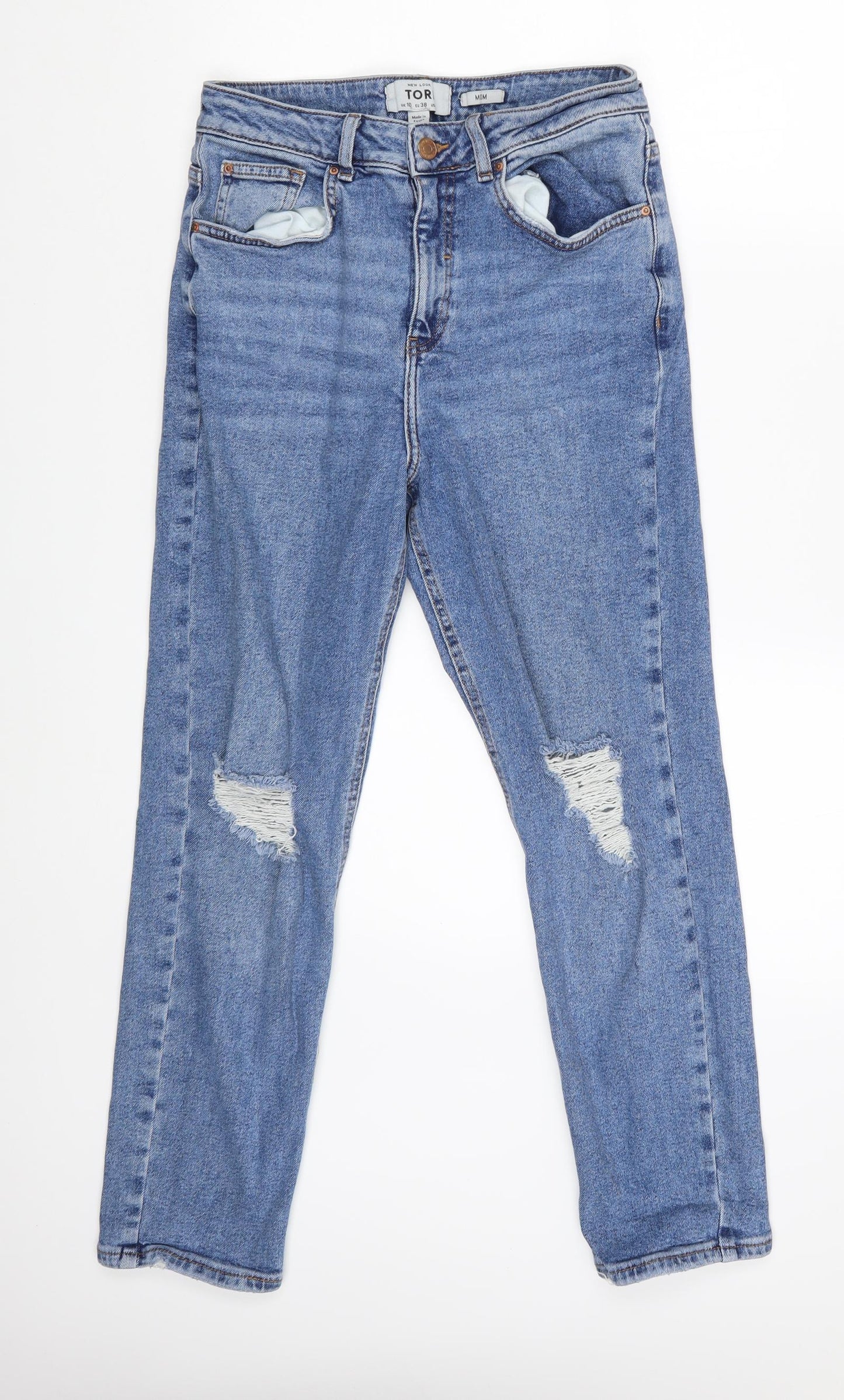 New Look Womens Blue  Denim Mom Jeans Size 10 L26 in