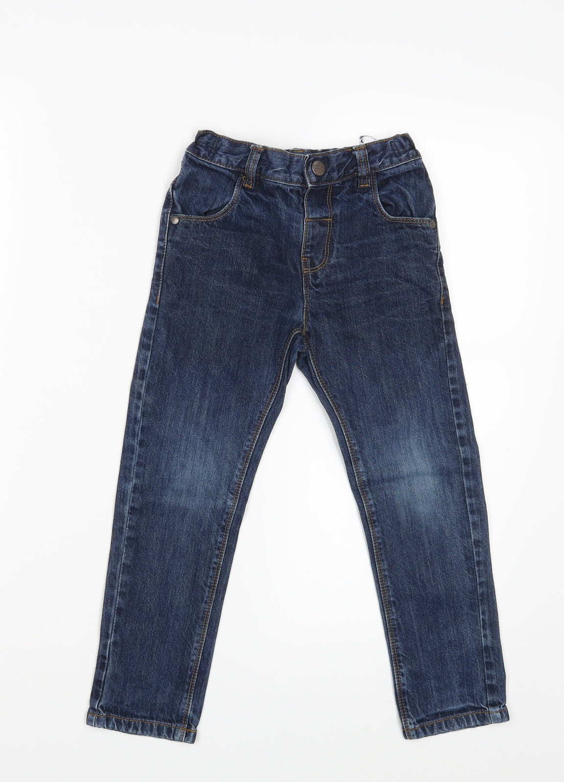NEXT Boys Blue  Denim Straight Jeans Size 5-6 Years - Inside Leg 18 Inches
