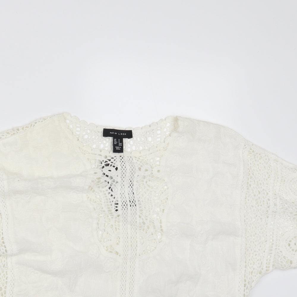 New Look Womens Ivory Floral  Basic Blouse Size S