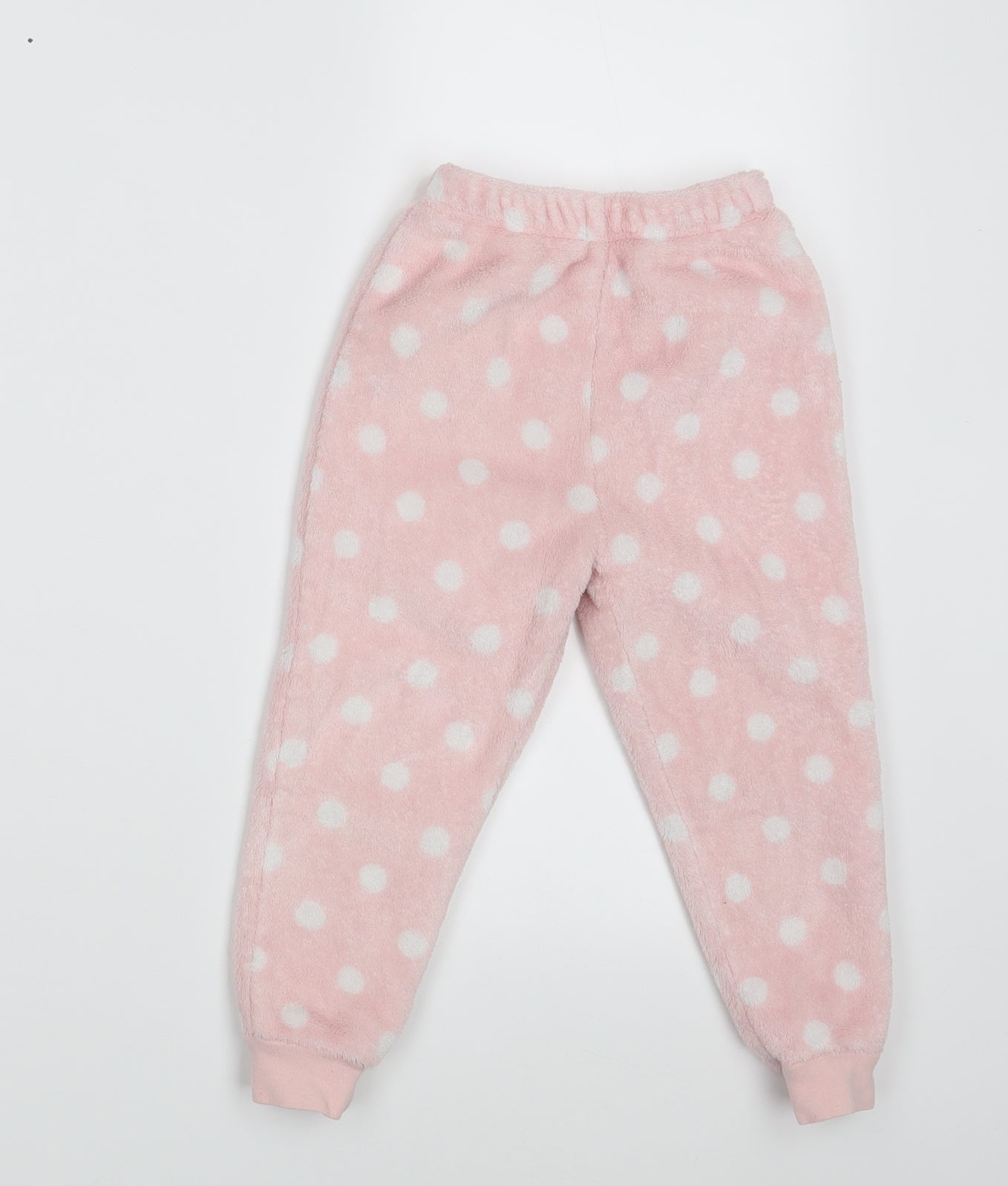 George Girls Pink Polka Dot  Jogger Trousers Size 3-4 Years - Waist 16in; Inside  leg 13in