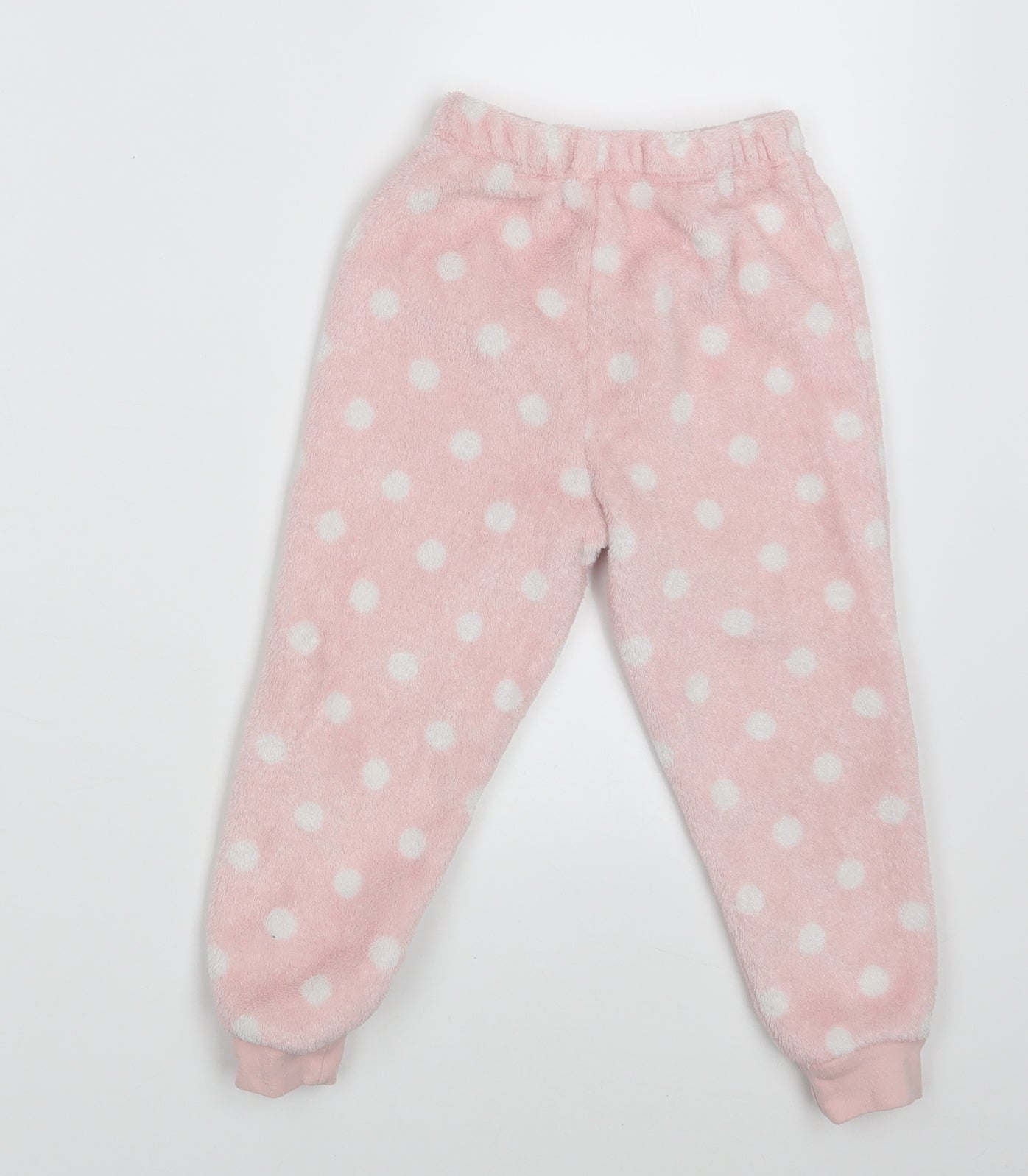 George Girls Pink Polka Dot  Jogger Trousers Size 3-4 Years - Waist 16in; Inside  leg 13in