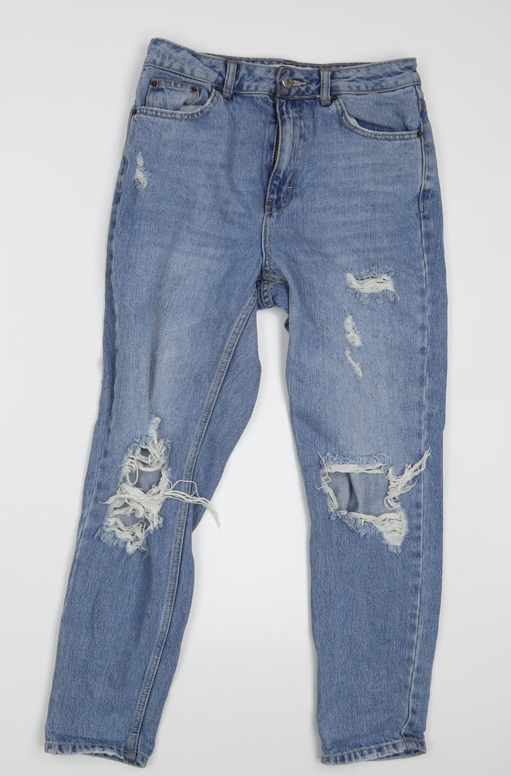 Topshop Womens Blue Denim Mom Jeans Size 28 in L30 in