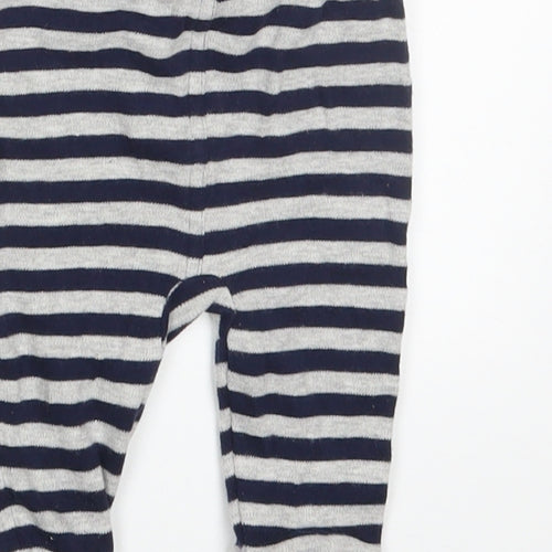 George Boys Blue Striped  Jogger Trousers Size 3-6 Months  - Waist 14in; Inside  leg 6in