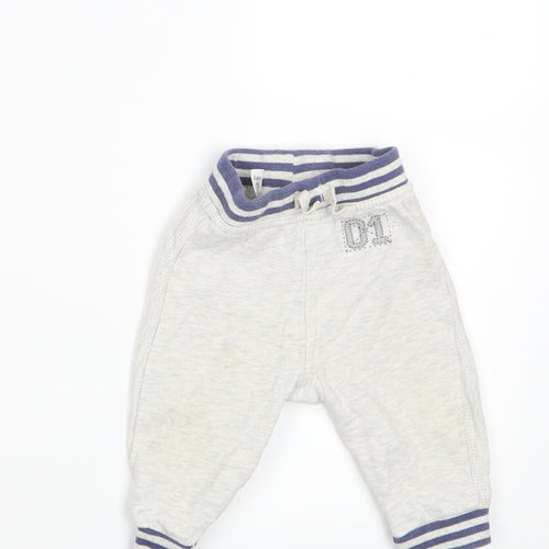 George Boys White   Jogger Leggings Size 6-9 Months  - Waist 14in; Inside  leg 7in