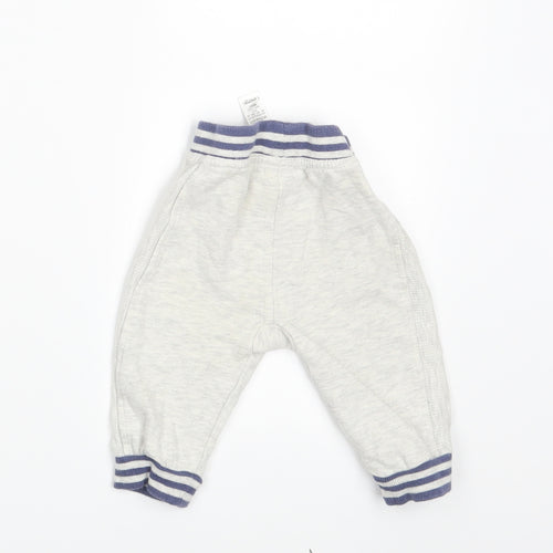 George Boys White   Jogger Leggings Size 6-9 Months  - Waist 14in; Inside  leg 7in