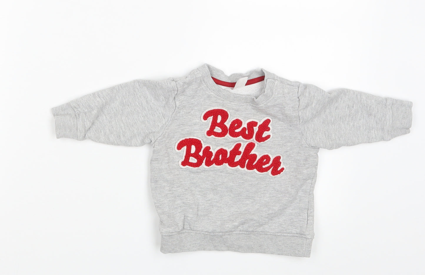 H&M Boys Grey   Pullover Jumper Size 6-9 Months  - Best Brother