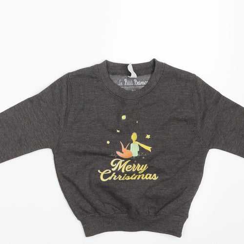 Le Petit Prince Boys Grey   Pullover Jumper Size 3-4 Years  - Seasonal Christmas Festive Holiday