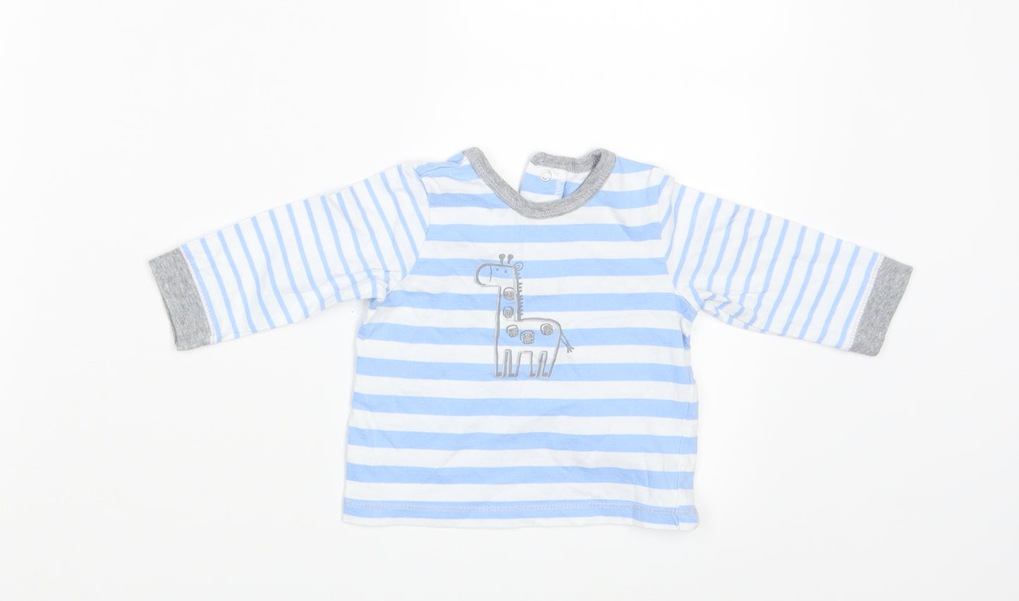 UPC Boys White Striped  Basic T-Shirt Size 9-12 Months