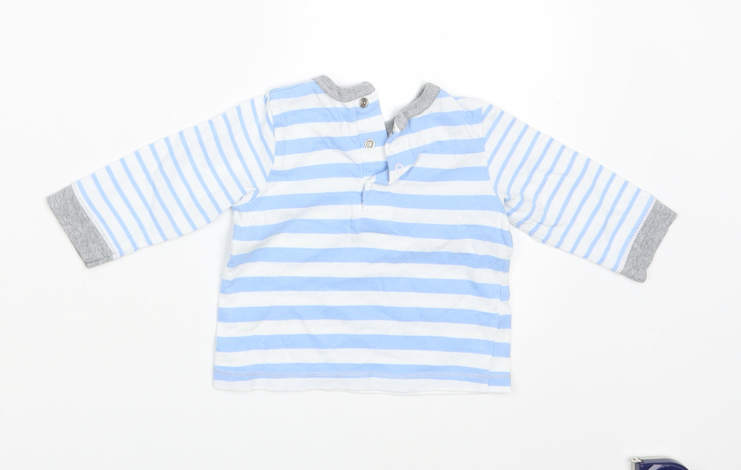 UPC Boys White Striped  Basic T-Shirt Size 9-12 Months