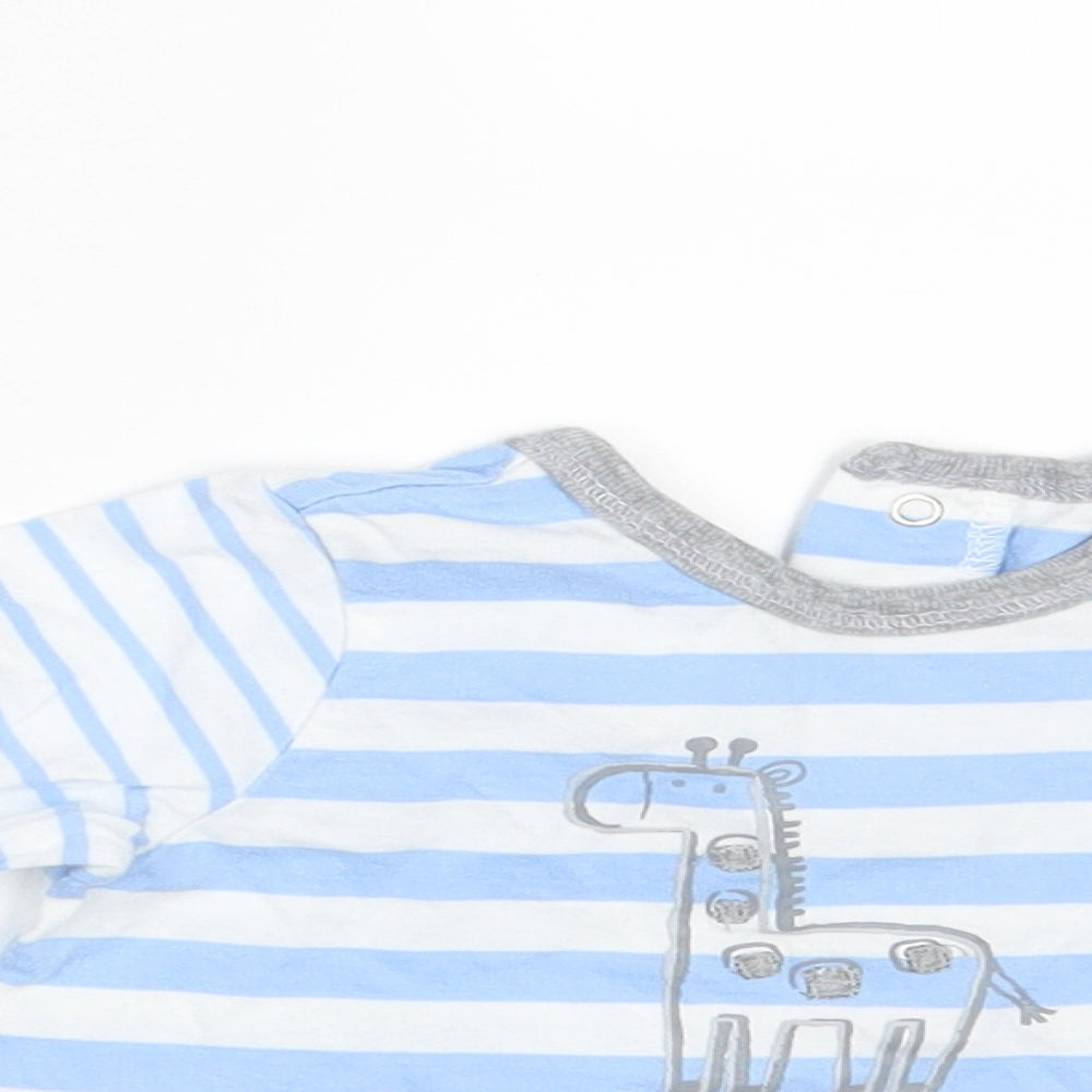 UPC Boys White Striped  Basic T-Shirt Size 9-12 Months