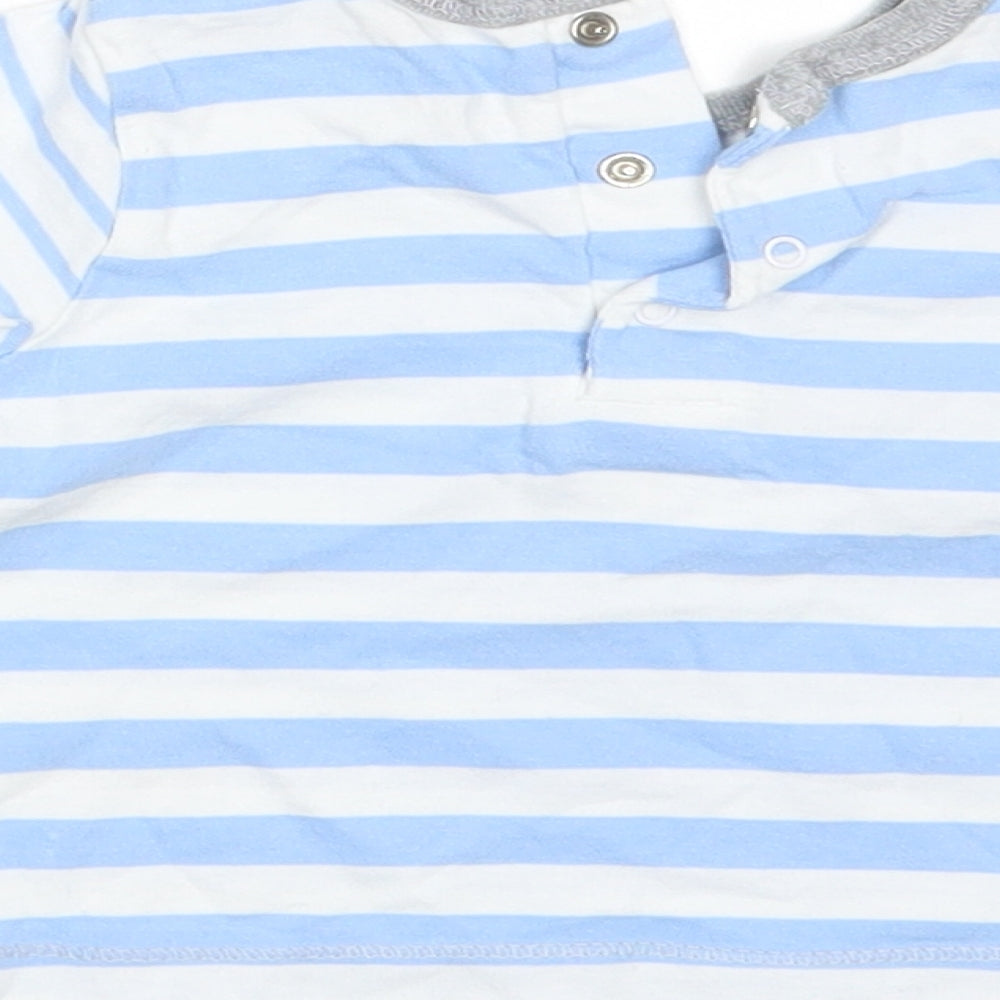 UPC Boys White Striped  Basic T-Shirt Size 9-12 Months