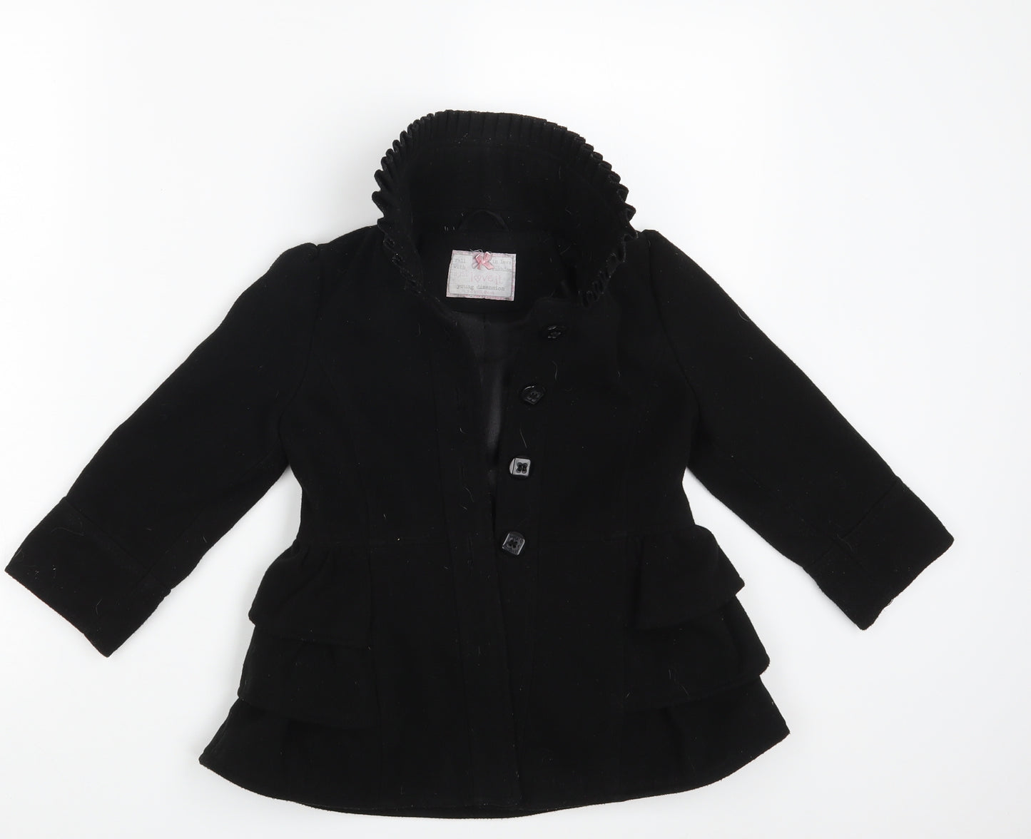 Young Dimension Girls Black   Overcoat Coat Size 3-4 Years