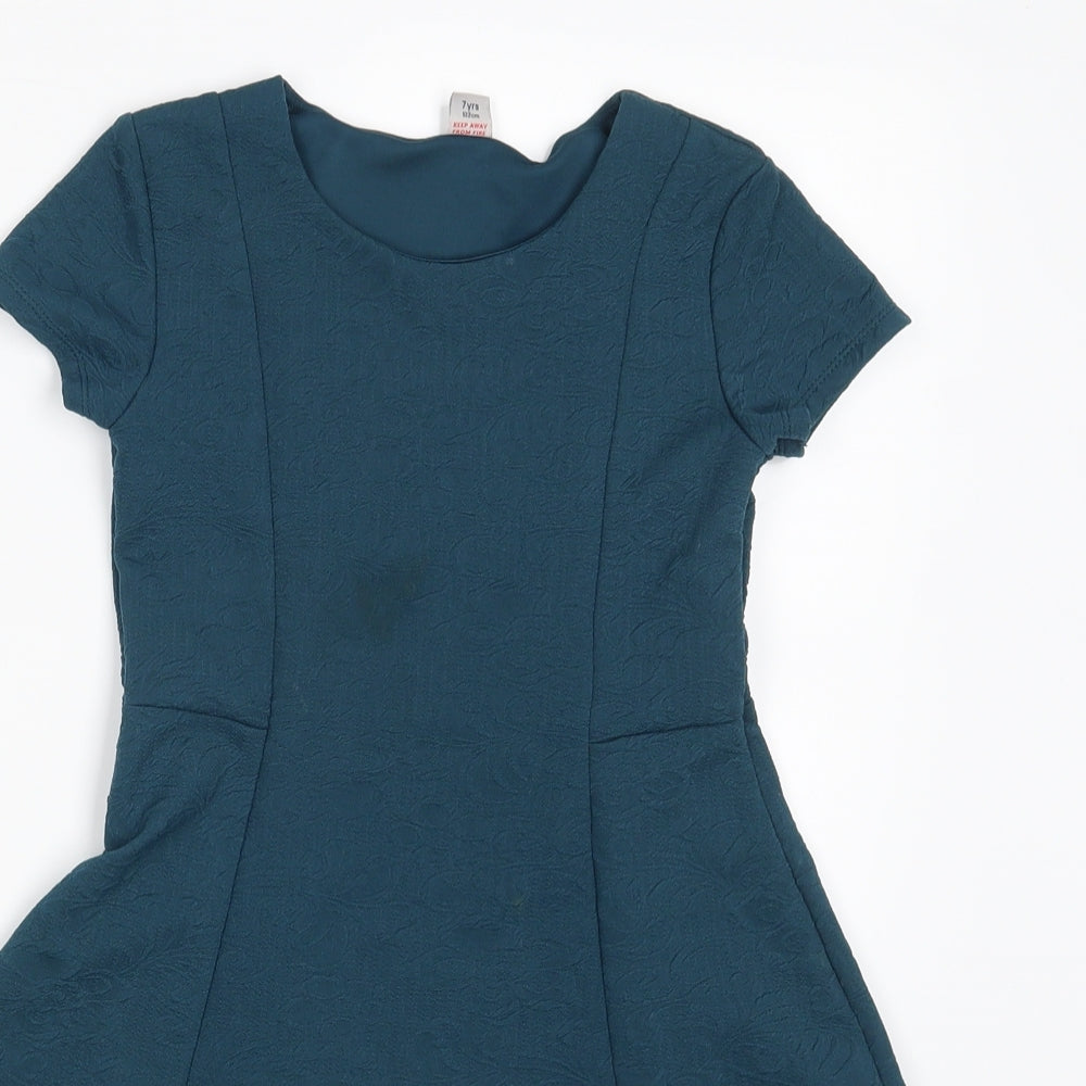 TU Girls Blue   Fit & Flare  Size 7 Years