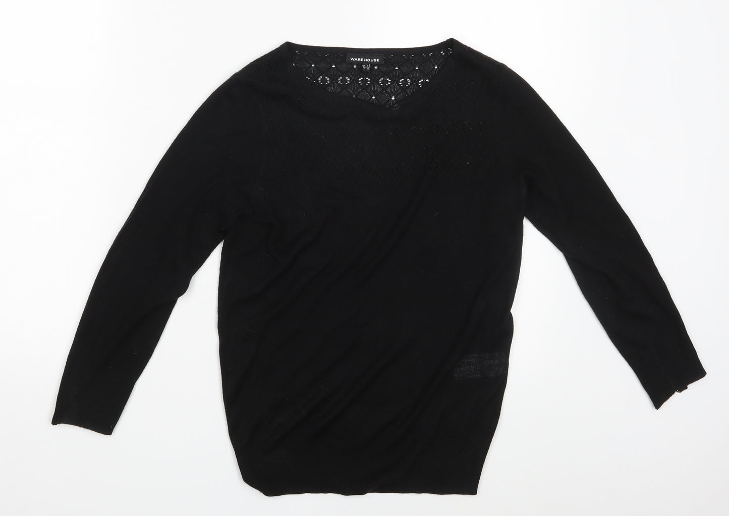 Warehouse Womens Black   Pullover Jumper Size 8