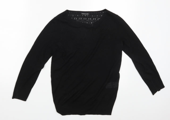 Warehouse Womens Black   Pullover Jumper Size 8
