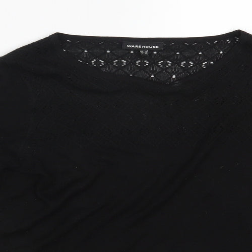 Warehouse Womens Black   Pullover Jumper Size 8