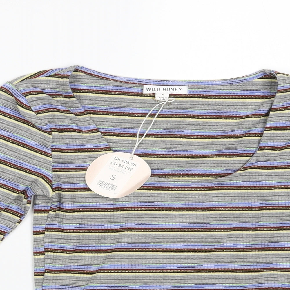 Wild Honey Womens Multicoloured Striped  Pullover Jumper Size S