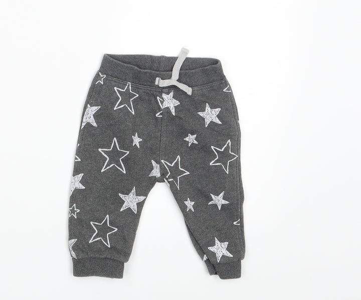 George Baby Grey Jogger Leggings Size 3-6 Months - Waist 14in; Inside leg 7in