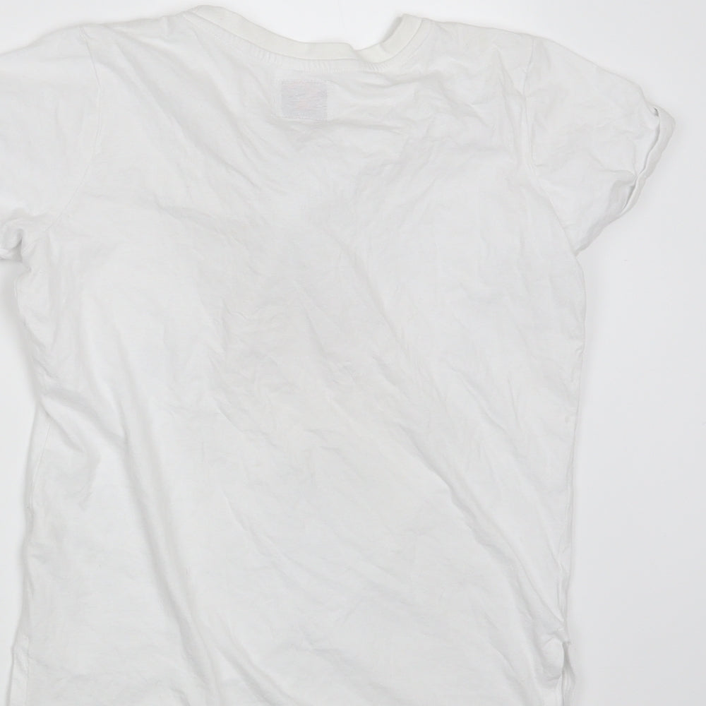 George Womens White   Basic T-Shirt Size 8  - Seasonal Christmas Festive Holiday