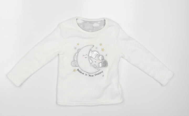Primark Girls White   Pullover Jumper Size 5-6 Years