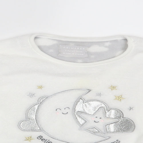 Primark Girls White   Pullover Jumper Size 5-6 Years