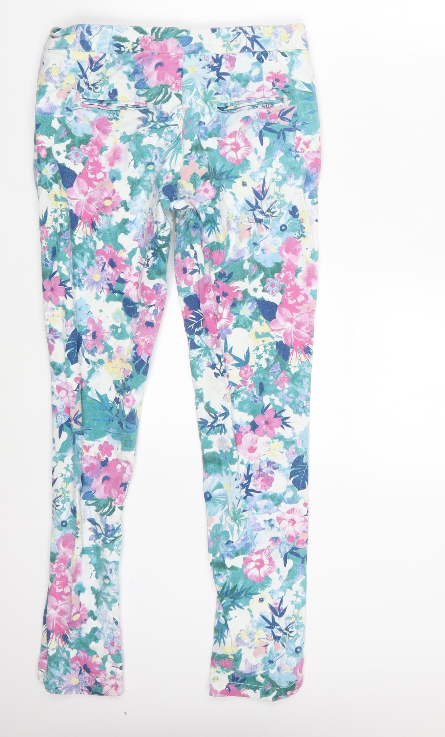 Preworn Womens Multicoloured Floral Denim Skinny Jeans Size 8 L28 in