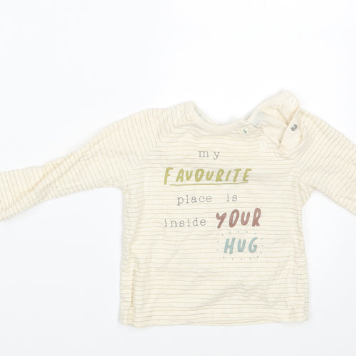 George Baby Ivory Striped  Basic T-Shirt Size 6-9 Months