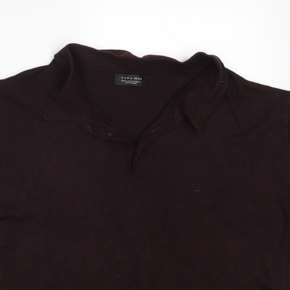 Zara Mens Purple    Polo Size XL