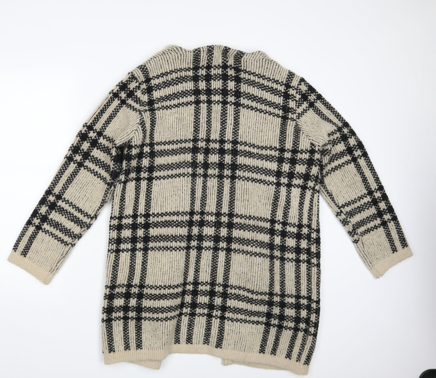 Atmosphere Womens Beige Check  Cardigan Jumper Size 14