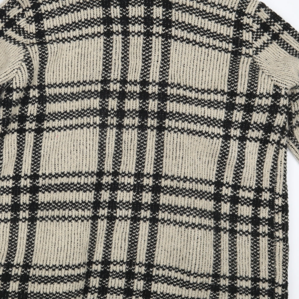 Atmosphere Womens Beige Check  Cardigan Jumper Size 14