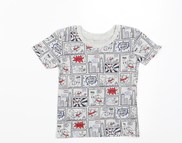 George Boys Grey   Basic T-Shirt Size 9-12 Months