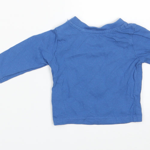 Primark Boys Blue Animal Print  Basic T-Shirt Size 0-3 Months  - Dinomite!