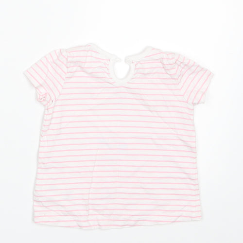 F&F Girls Pink Striped  Basic T-Shirt Size 3-6 Months