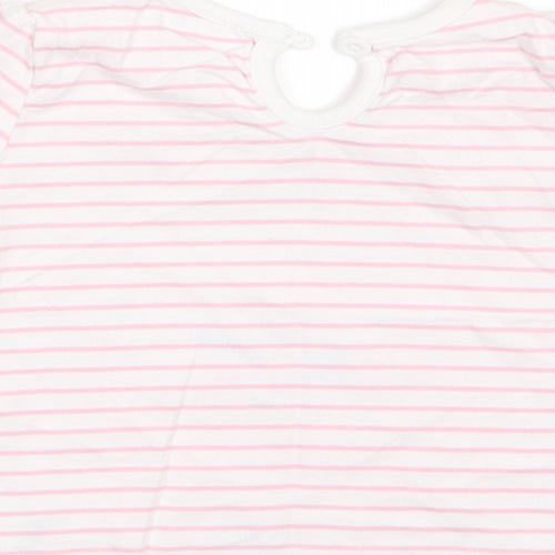 F&F Girls Pink Striped  Basic T-Shirt Size 3-6 Months