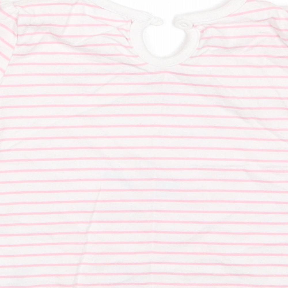 F&F Girls Pink Striped  Basic T-Shirt Size 3-6 Months