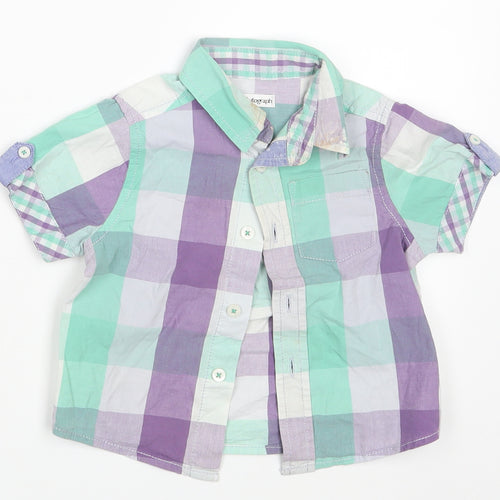 M&S Boys Multicoloured Check  Basic Button-Up Size 12-18 Months