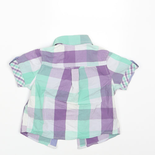 M&S Boys Multicoloured Check  Basic Button-Up Size 12-18 Months