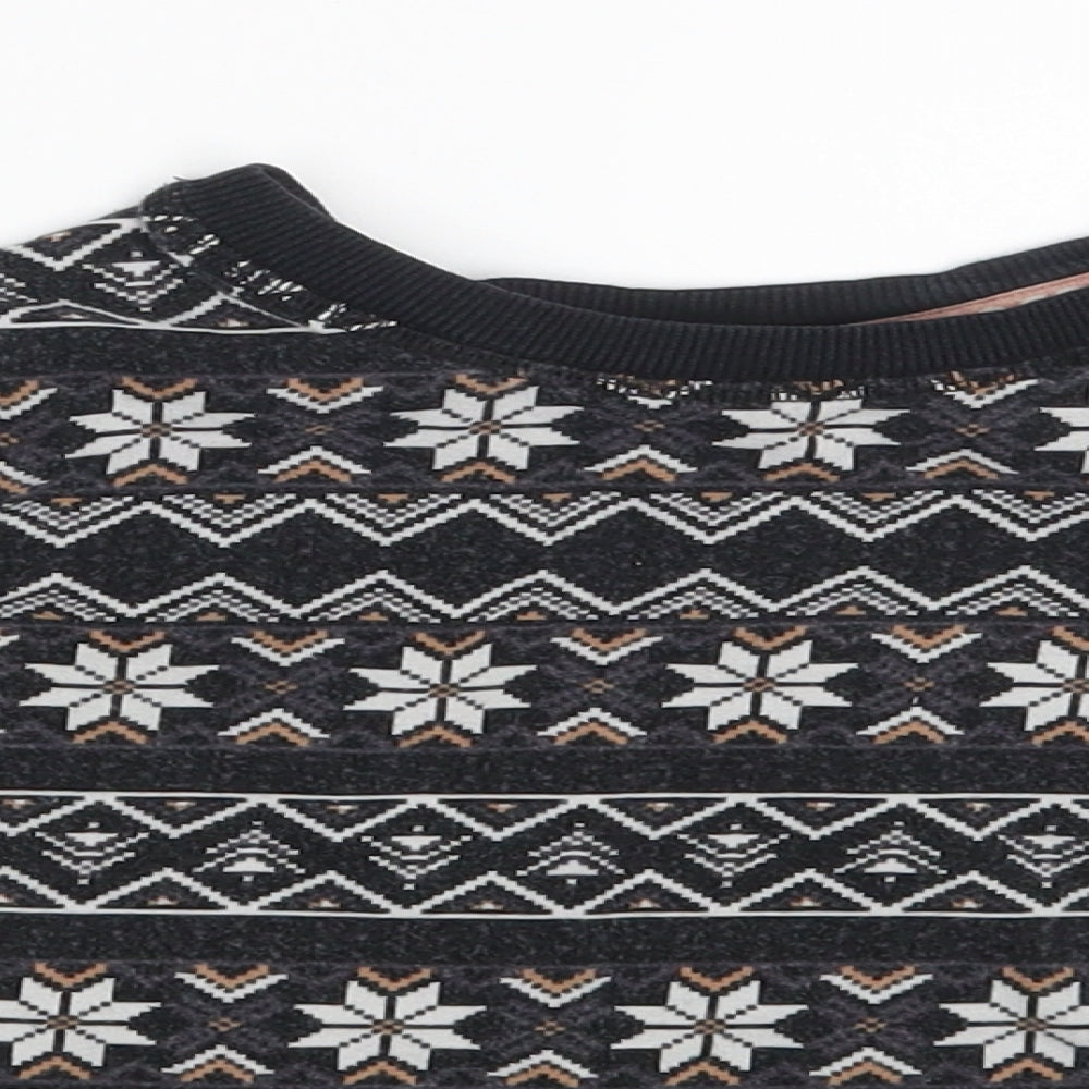 George Girls Black Fair Isle  Pullover Jumper Size 4-5 Years