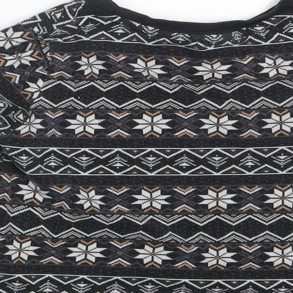 George Girls Black Fair Isle  Pullover Jumper Size 4-5 Years